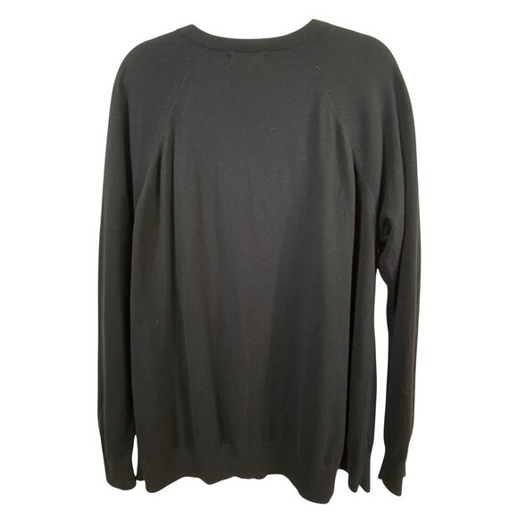 Banana Republic XXL Black‎ V-Neck Sweater Classic Casual Basic Stretch knit Fall - Picture 2 of 6